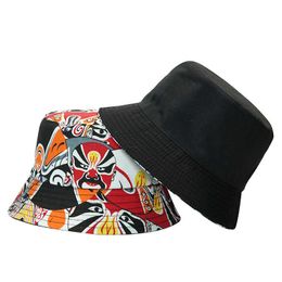 Wide Brim Hats 2022 Cotton Creative Printing Bucket Fisherman Outdoor Travel Sun Hat for Men and Women 154 G230603