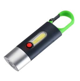 Mini Keychain Flashlights Portable Lantern outdoor Led COB Lights USB Rechargeable Camping lamp 4 mode waterproof hiking Travelling flashlight torch Alkingline