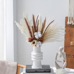 Decorative Flowers Nordic Retro Style Pampas Grass Dried Flower Bouquet Natural Real Mix And Boho Home Decor Diy Material Decoration