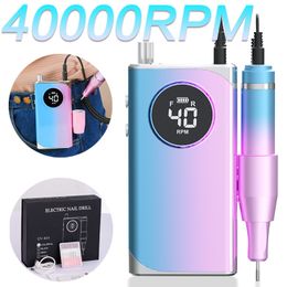 Nail Manicure Set 40000RPM Nail Drill Machine High Torque Nail Sander Rechargeable Nail Equipment Professional Nail Art Salon Manicure Machine 230602