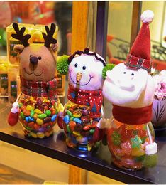 Envase plástico del caramelo del muñeco de nieve de la Navidad entera Tarros decorativos del caramelo Decoración navideña 1088224