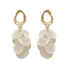 Famoso BrandDesignerDangle Chandelier Sylem Shell Ornament Women Brincos High Street Lovely Feminino Pingente Presente de Aniversário para Lady Elegant Ear Dhqhw