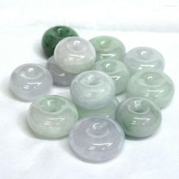 Charms RS Natural Big Size Jade Jadeite Jasper Nephrite Ping An Button Donuts Pendents For DIY Jewellery Making Bracelet Accessories