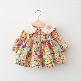 Girl Dresses Spring Autumn Toddler Baby Clothes Infant Princess Dress Floral Printing Cotton Long Sleeve Birthday Party