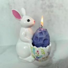 Candle Holders Porcelain Tea Light Candlestick Easter Decor Fine Art Ceramics Omaments Egg Decorative