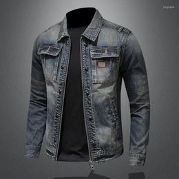 Men's Jackets Denim Jacket Spring Autumn Casual Coat Men MotorcycleCozy Vintage Multi-Pocket Washed 5XL