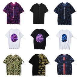 Men's Shark short Designer of luxury shark T shirt brand camouflage t shirt Clothing shark patten short sleeve spring summer tide men and women bap pes TeeS