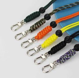 titanium braided ropes necklace Outdoor sports parachute cord keychain lanyard baseball Chains Accessories Alkingline