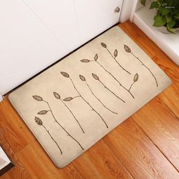 Carpets Home Decoration Digital Printed Flannel Floor Mat Door Plant Flower Printing Kitchen Bathroom Absorbent Non-slip Carpet