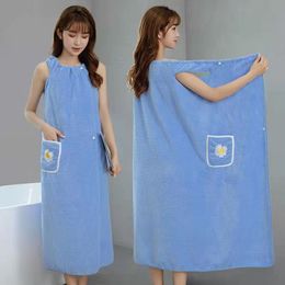 Bath Towel Washable Bathroom Towel Home Adult Absorbent Polyester Dry Hair Leather Long Bathroom Towel Women's Wearable Packaging