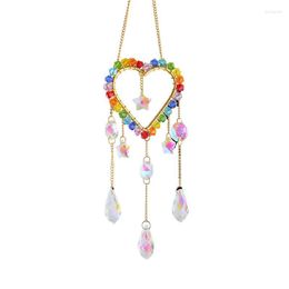 Decorative Flowers Sun Catchers Indoor Window Heart Dream With Crystal Prism Hanging Catcher Chain Pendant Ornament For