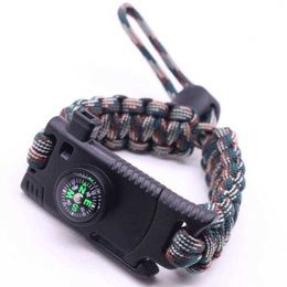 Outdoor Self Defense Survival Bracelets Seven Core Parachute Cord Braided sports wrsitband Handmade Outdoor Jewelry Emergency tool euipment