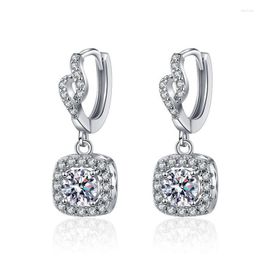 Stud Earrings ZFSILVER Trendy Fashion Pt950 0.5ct Sterling S925 Silver Moissanite Dangle For Women Charms Accessories Wedding Jewelry