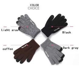 skid resistance sports gloves knitted silicone non-skid warm gloves fashion design finger touch screen glove men women motorcycle mittens