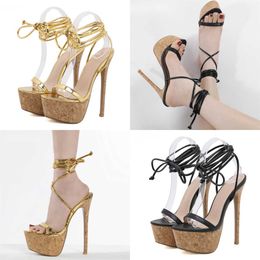 Summer Sandals New Sexy Platform Ankle Cross-strap Women Catwalk Party Prom Super High Heels Designers Shoes 230511