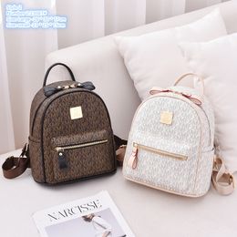 wholesale shoulder bag 2 styles thick letter printed leather travel leisure backpack cute fur ball pendant fashion handbag contrast Colour women backpacks 3541#