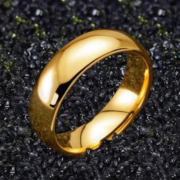 Band Rings NUOBING Simple 2/4/6mm Stainless Steel Wedding Rings Golden Smooth Women Men Couple Ring Fashion Charm Jewelry Gift J230602