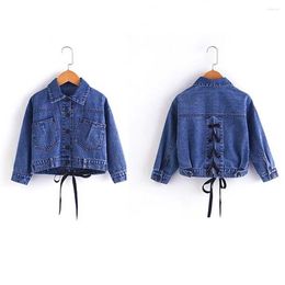 Jackets Girls Demin Jacket Kids 2023 Spring Autumn Coat 3 To 12 Yrs Children's Jeans Outerwear Teenagers Korean Style Clothing