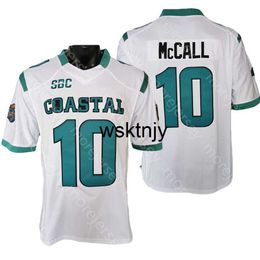 Wsk NCAA College Coastal Carolina Chanticleers Football Jersey Grayson McCall White Size S-3XL All Stitched Embroidery