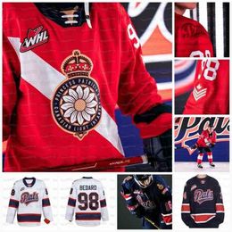 C2604 C202 2021 WHL Regina Pats Hockey Jersey Connor Bedard Carter Massier Zack Smith Cole Carrier Carter Chorney Sloan Stanick Colby Wotton Jakob