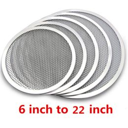 Baking Moulds Non stick Pizza Screen Pan Tray Metal Net Seamless Aluminium Bakeware Kitchen Tools 622inch 230603