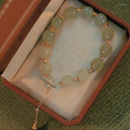 Charm Bracelets 2023 Fake An Jade Bracelet Retro Light Luxury Temperament Girlfriends Gift BEADS HANDMADE Jewellery