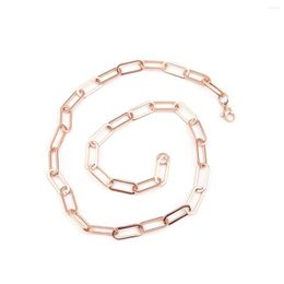 Chains 304 Stainless Steel Necklace Rose Gold Colour Oval 45cm(17 6/8") Long 1 Piece