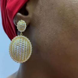 Dangle Earrings GODKI African/ Multicolor CZ Earring For Women Wedding Party Dubai Bridal Jewelry Boucle D'oreille Femme