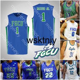 Wsk Custom Florida Gulf Coast FGCU Eagles Basketball Jersey NCAA College Caleb Catto Warren Zach Scott Rainwater Gagliardi Hardy Goodwin Tucker