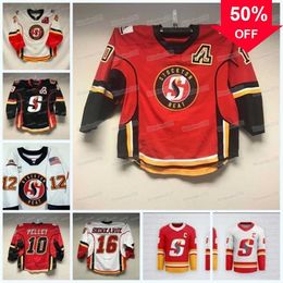 Mag MitNess Custom AHL Stockton Heat Hockey Jersey Jakob Pelletier Ilya Solovyov Kevin Gravel Connor Zary Walker Duehr Eetu Tuulola