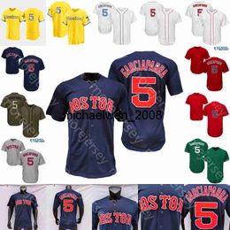 Mi208 Nomar Garciaparra Jersey Father's Day 2021 City Connect Grey Navy Red White Fans Player Green Salute to Service Size S-3XL