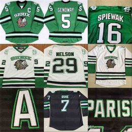 C2604 WNorth Dakota State Hockey Jersey 5 Chay Gnoway 16 Spivak 29 Brock Nelson 7 TJ bet 9 Jonathan Tusglaw Sudaks University Jerseys