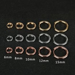 Glossy Metal Minimal Hoop Earrings Rose Gold Colour Cartilage Earrings Piercing Trendy Small Tiny Huggies for Women Female Hoops