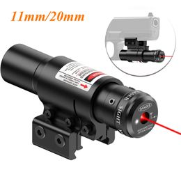 Tactical Red Dot Laser Sight Scope 11mm 20mm Adjustable Picatinny Rail Mount Rifle Airsoft Laser with Batteries