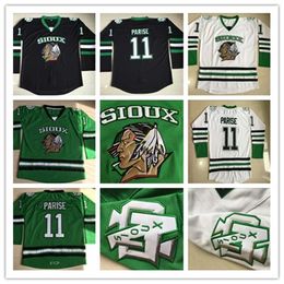 C2604 MitNess 11 Zach Parise North Dakota Fighting Sioux College Hockey Sioux Jersey Stitched And Embroidery Top Quality