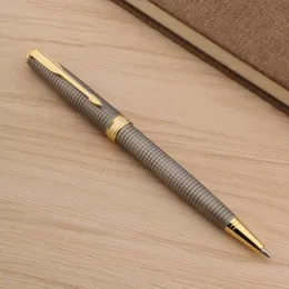 2pc office Business Sonnet Series Gun gray lattice golden Arrow Clip Ball point Pen