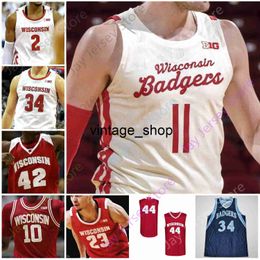 Vin Wisconsin Badgers Basketball Jersey NCAA College Aleem Ford D'Mitrik Trice Brevin Pritzl Walt McGrory Finley Harris Joe Hedstrom Potter