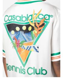 2023ss Casablanca Tenni Club Silk Shirts Fashion Men Designer Beach Shirt Casablanc Polo