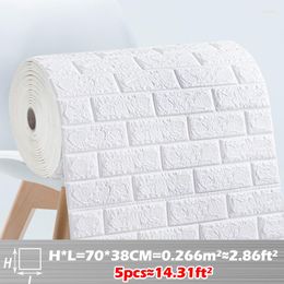 Wall Stickers 70x38cm 5pcs 3D Self Adhesive Foam Brick Room Decor DIY Wallpaper Living Sticker For Kids