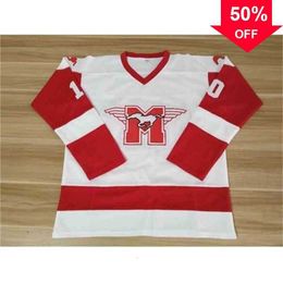 Mag C202 10 Dean Youngblood Hamilton Mustangs Ice Hockey Jerseys Rob Lowe Youngblood Double Stitched Name & Number High Quailty Fast Shipping