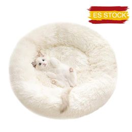 Carrier Round Plush Dog Bed Basket Donut Cat Bed Winter Kennel Warm Sleeping Bag Cats House Nest Soft Pet Cushion for Medium Large Dogs