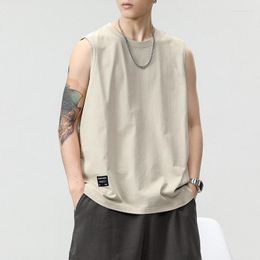 Men's Tank Tops 2023 Summer Solid Top Men's Cotton Sports Loose Sleeveless T-shirt Casual Men Clothing