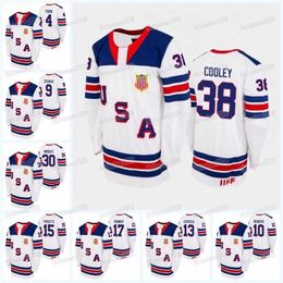 C2604 MitNess USA 2022 Draught IIHF WJC Gold Winner White Hockey Jersey Logan Cooley Trevor Zegras Spencer Knight Alex Turcotte Matthew Beniers Matthew