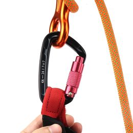 Cords Slings and Webbing 24KN Auto Lock Climbing Carabiner D Shape Outdoor Mountaineering Caving Rock Climbing Buckle Security Safety Master Screw Hook 230603