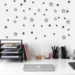 Wall Stickers Mixed Size Hollow Solid Stars Sticker For Kids Rooms Nursery Art Decals Vinyl DIY Peel and Stick Cute Starry Wallpaper 230603