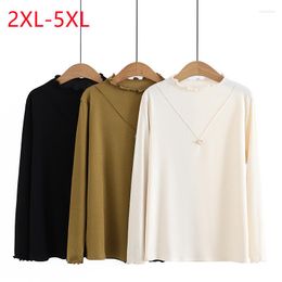 Women's T Shirts 2023 Ladies Spring Plus Size Tops For Women Large Blouse Long Sleeve O-neck T-shirt 2XL 3XL 4XL 5XL