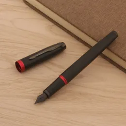 metal Matte Black red With Golden Trim M Nib Fountain Pen