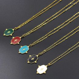Pendant Necklaces 2023 Vintage Enamel Craft Classic Necklace For Women Stainless Steel Die Cast Gold Plated Chain Choker Trend Jewellery