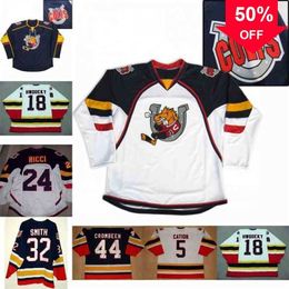 Mag Thr 18 Rick Hwodeky Barrie Colts Jerseys 24 Fab Ricci 5 Cation 32 Smith 44 Crombeen Hockey Jerseys