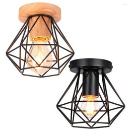 Ceiling Lights Modern Wood Vintage Industrial Lamps Shade Retro Loft Plafonniers Indoor Lighting Living Room Kitchen Home Decor